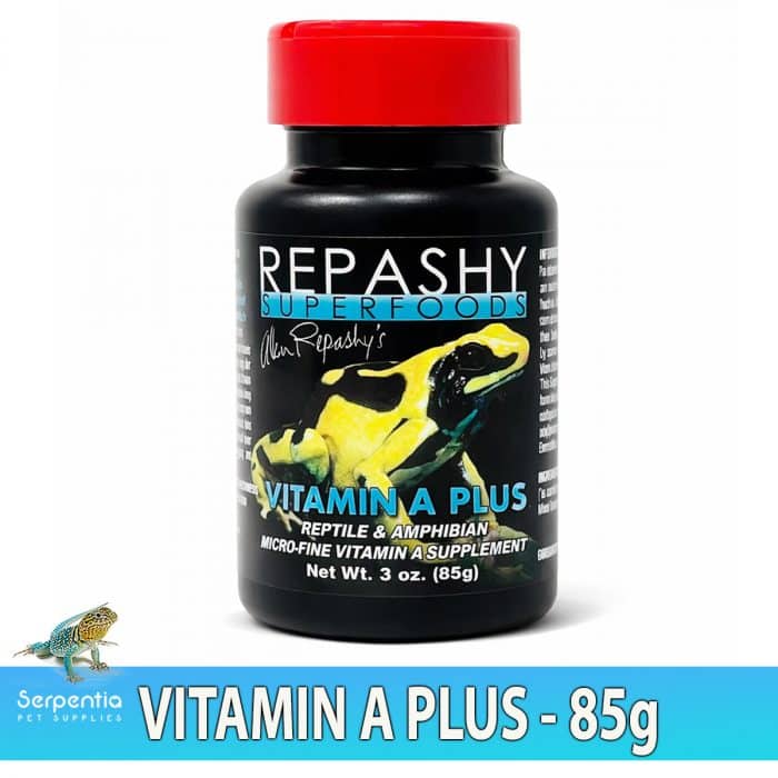 Repashy Vitamin A Plus 85g micro-fine vitamin A supplement for reptiles and amphibians.