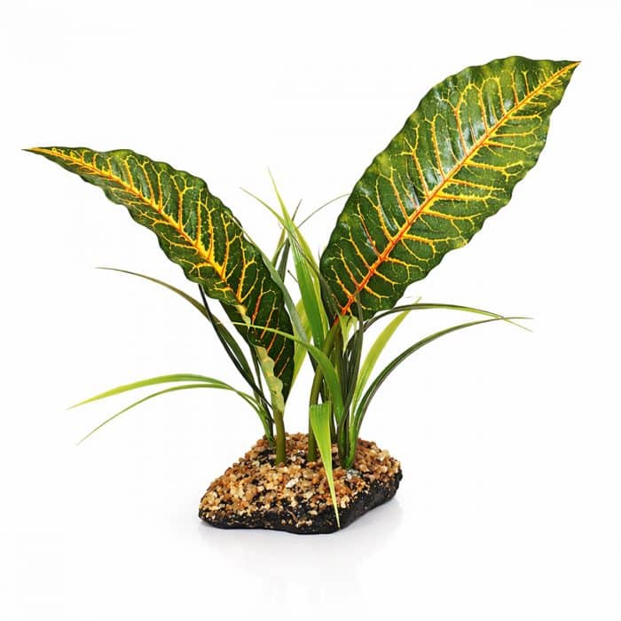Artificial Tropical Canopy vivarium plant approximately 31cm tall with weighted base