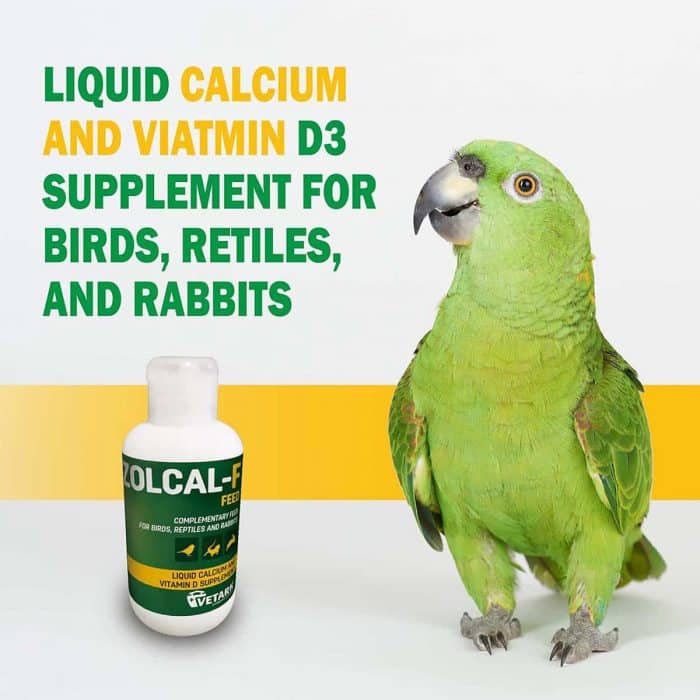 Zolcal-F liquid calcium and vitamin D3 supplement suitable for birds, reptiles and rabbits
