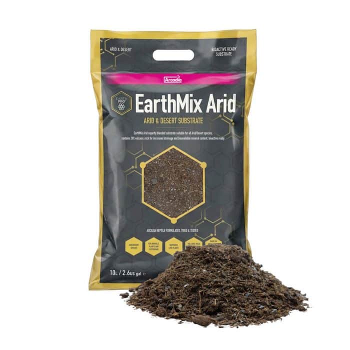 Arcadia EarthMix Arid and Desert 10 litre bag with loose bioactive desert substrate for arid reptiles