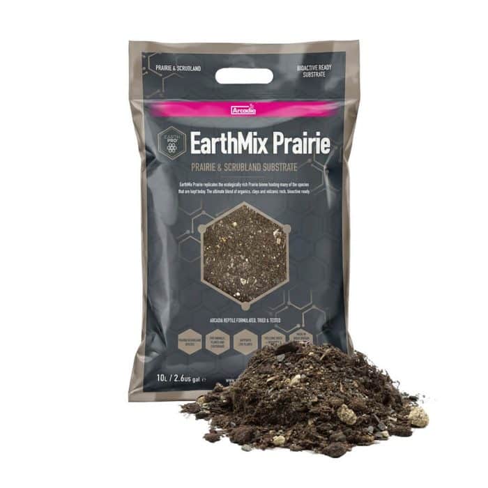 Arcadia EarthMix Prairie 10 litre bag with loose prairie and scrubland bioactive substrate