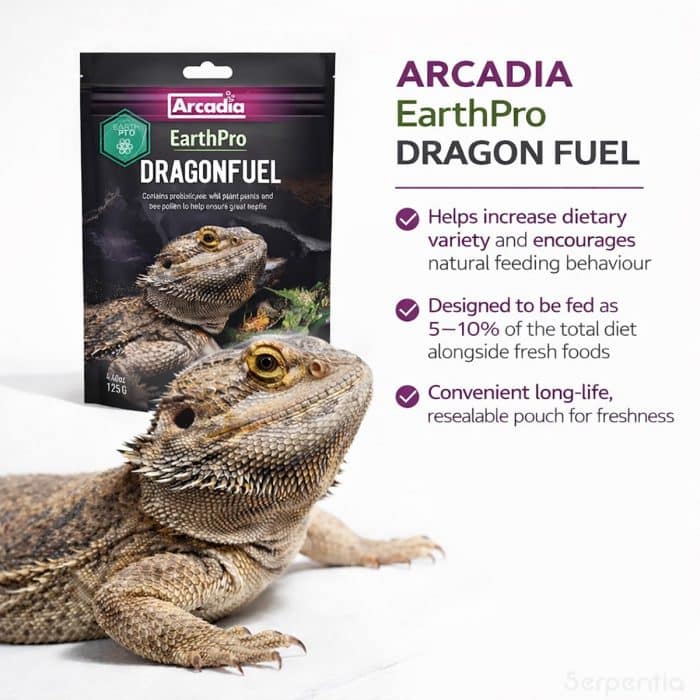 Arcadia EarthPro Dragon Fuel botanical reptile food sprinkle for bearded dragons and omnivorous reptiles
