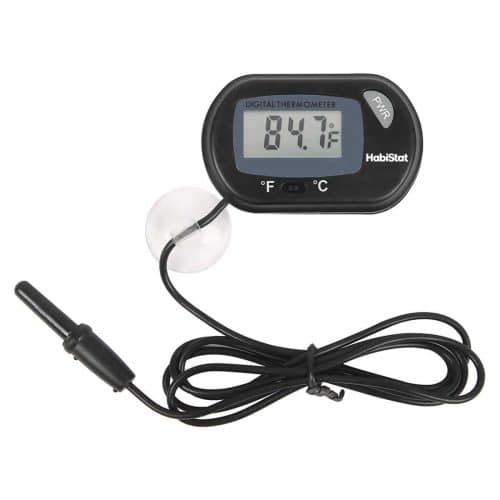 Habistat digital thermometer with probe and LCD display for reptile temperature monitoring