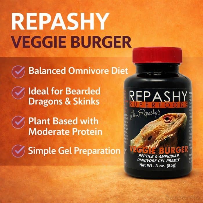 Repashy Veggie Burger 85g balanced omnivore gel diet for bearded dragons skinks and other reptiles