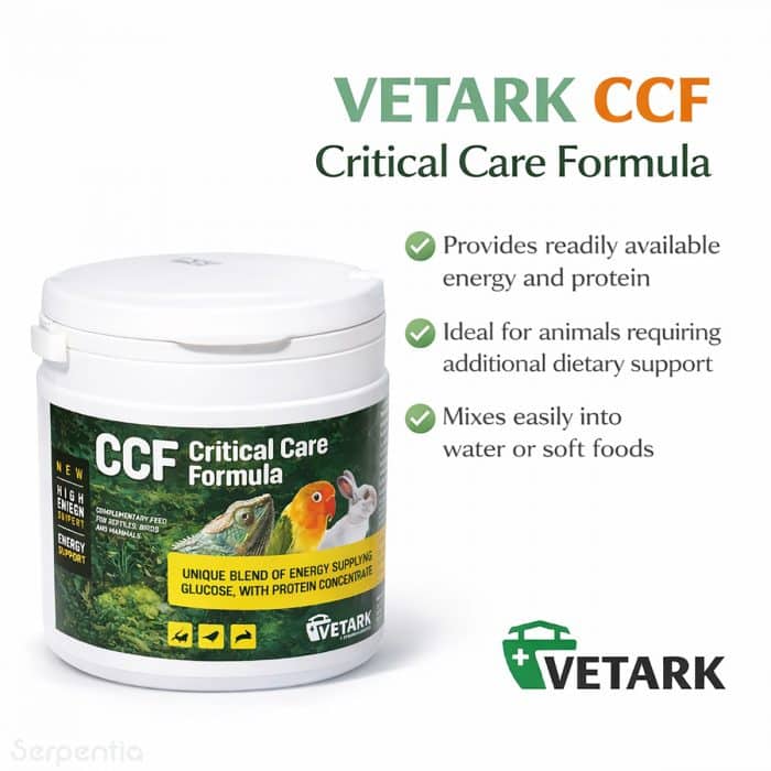 Vetark Critical Care Formula CCF 150g recovery food for reptiles birds and small animals providing energy and protein support