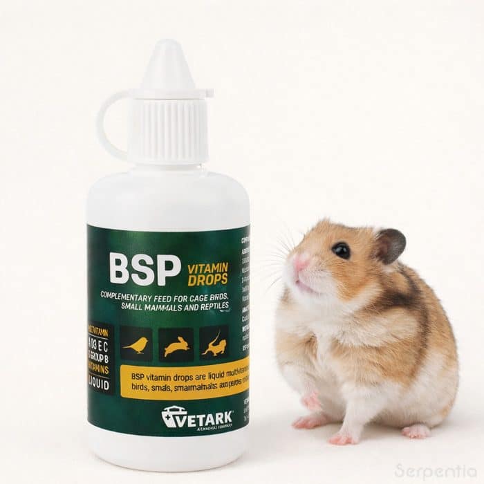 Vetark BSP Vitamin Drops 50ml with hamster for small mammals birds and reptiles