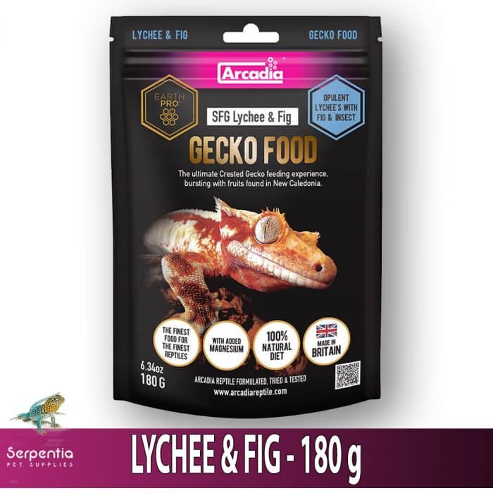 Arcadia SFG Lychee & Fig Gecko Food 180g front pack shot