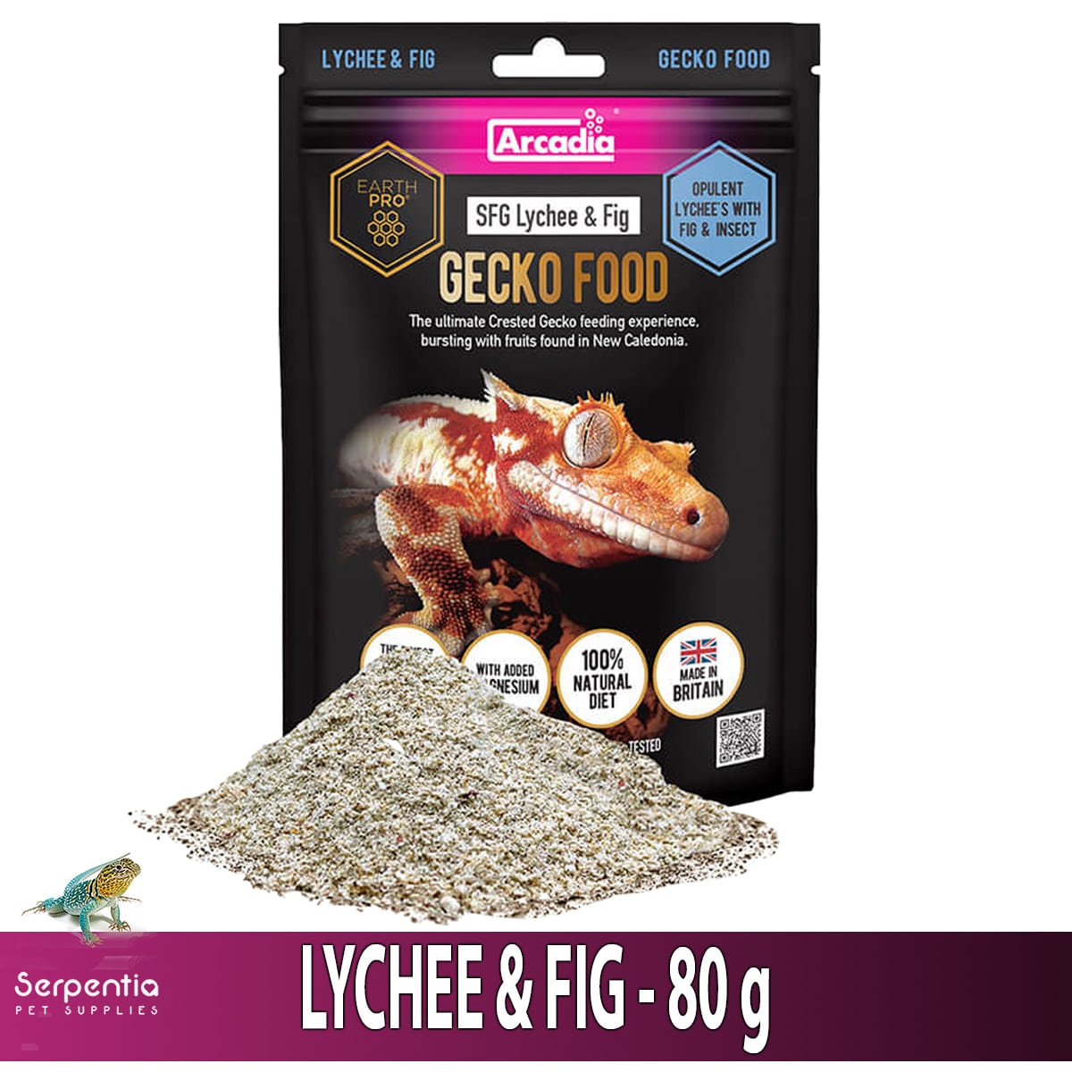 Arcadia SFG Lychee & Fig Gecko Food 80g with powder