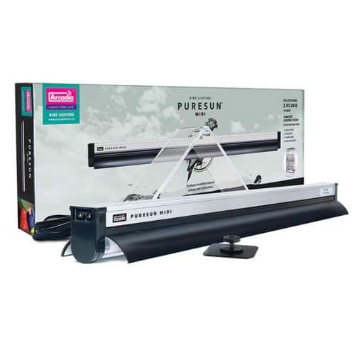 Arcadia PureSun Midi 14W bird lighting kit with fixture, reflector and retail box