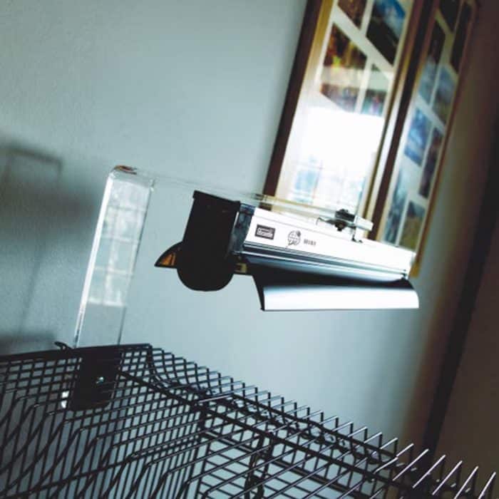 Arcadia PureSun Mini 8W bird lamp kit fitted to a bird cage