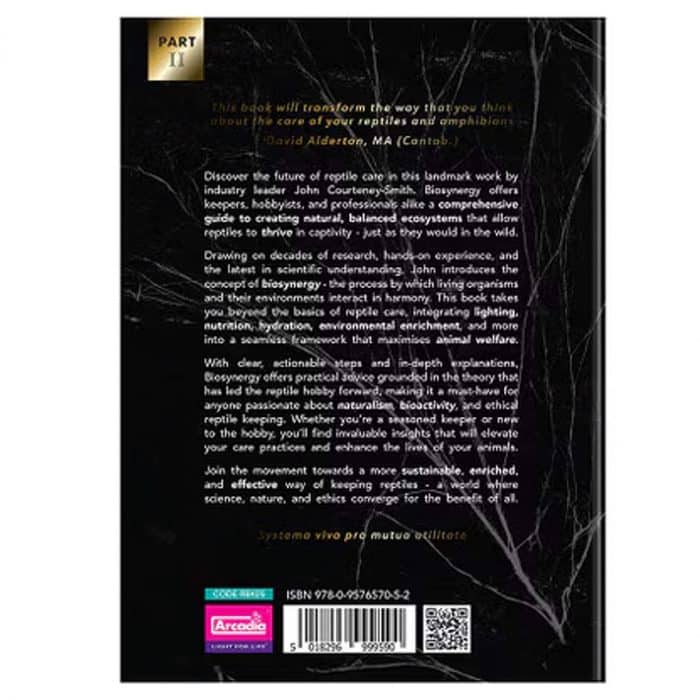 Arcadia Biosynergy The Elements Series Book 2: Earth reptile care book by John Courteney-Smith back cover