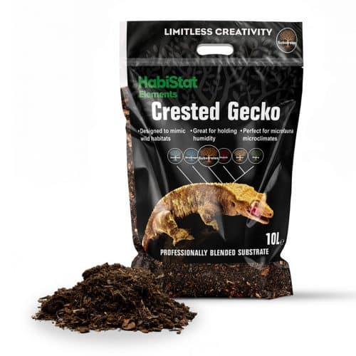 HabiStat Crested Gecko Bedding Substrate 10L bag with substrate pile