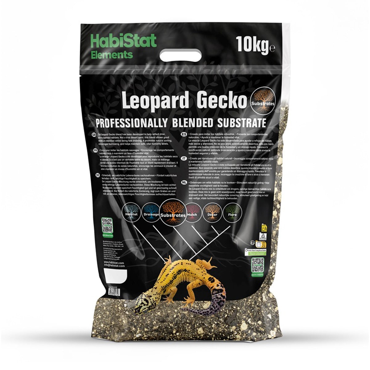 HabiStat Leopard Gecko Bedding Substrate 10kg back of pack