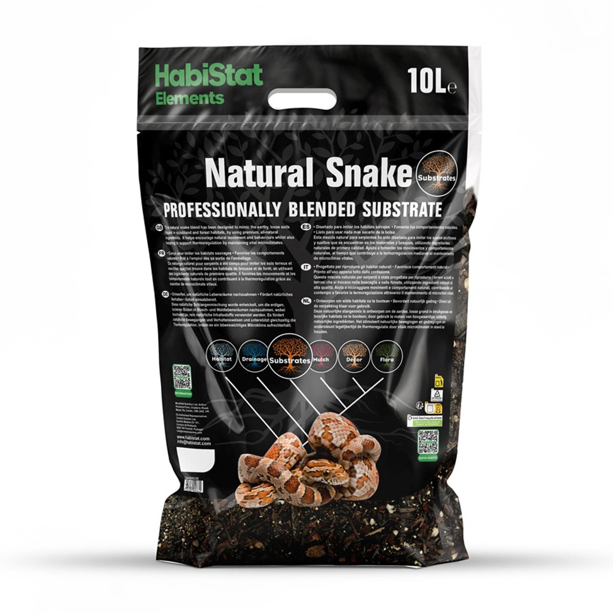 HabiStat Snake Bedding Substrate 10L back of pack