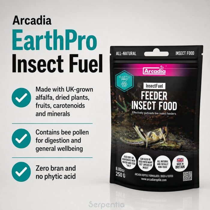 Arcadia EarthPro Insect Fuel 250g ingredients and nutritional benefits