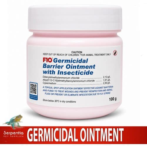 F10 Germicidal Barrier Ointment with Insecticide 100g for animal wound care and fly strike protection