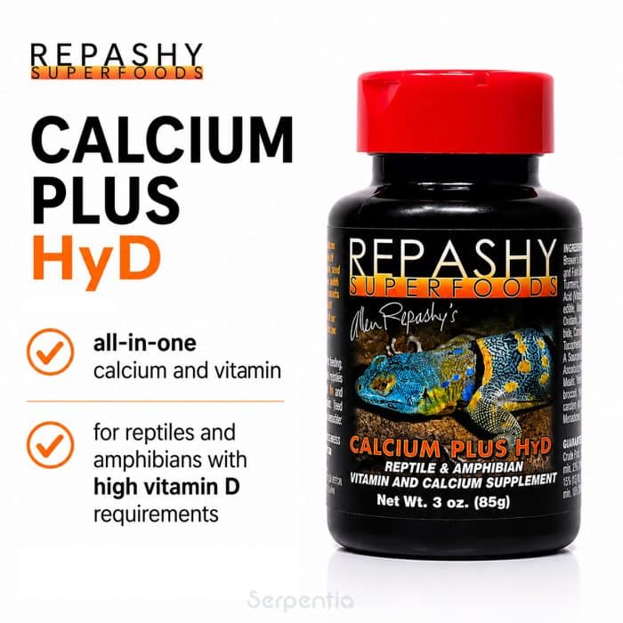 Repashy Calcium Plus HyD 85g all-in-one calcium and vitamin supplement for reptiles and amphibians with high vitamin D requirements
