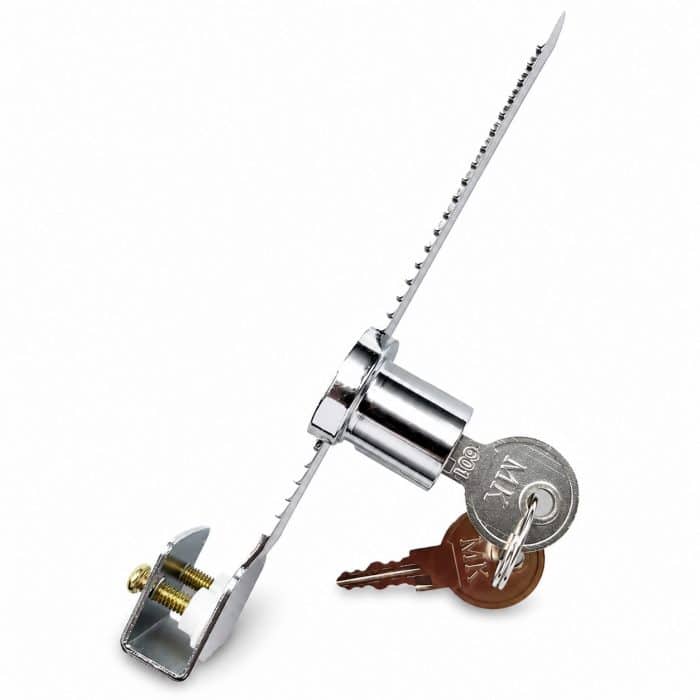 Serpentia Heavy Duty Vivarium Lock 140mm – Stainless Steel Glass Door Lock - shown fully assembled with keys in lock