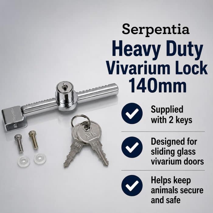 Serpentia Heavy Duty Vivarium Lock 140mm – Stainless Steel Glass Door Lock features