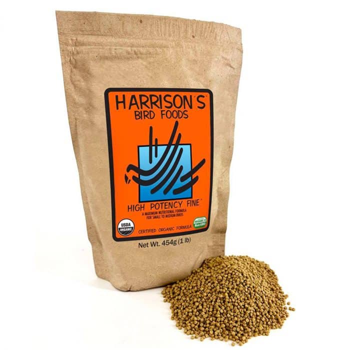 Harrison's High Potency Fine 454g bag with bird food fine pellets