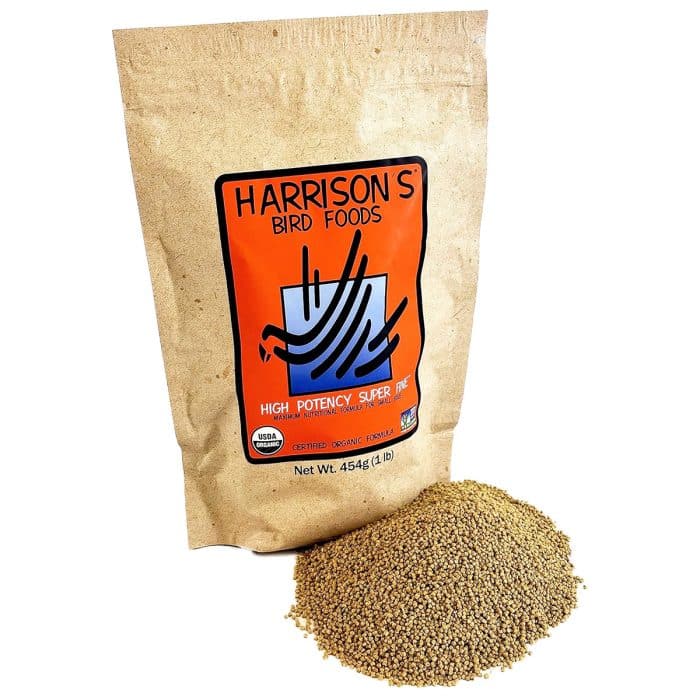 Harrison's High Potency Super Fine 454g bag with small bird food pellets