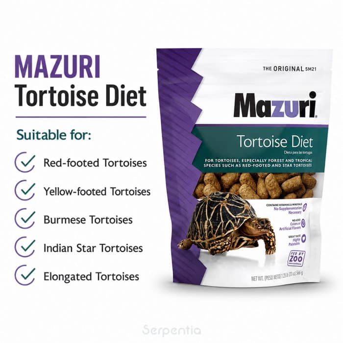 Mazuri Tortoise Diet 566g suitable species guide for forest and tropical tortoises