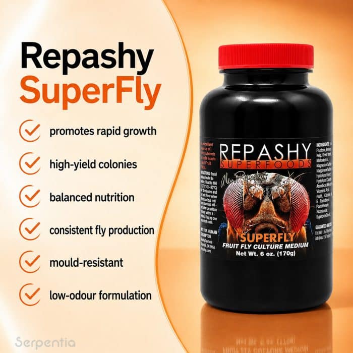 Repashy SuperFly 170g fruit fly culture medium key benefits including rapid growth and high-yield colonies