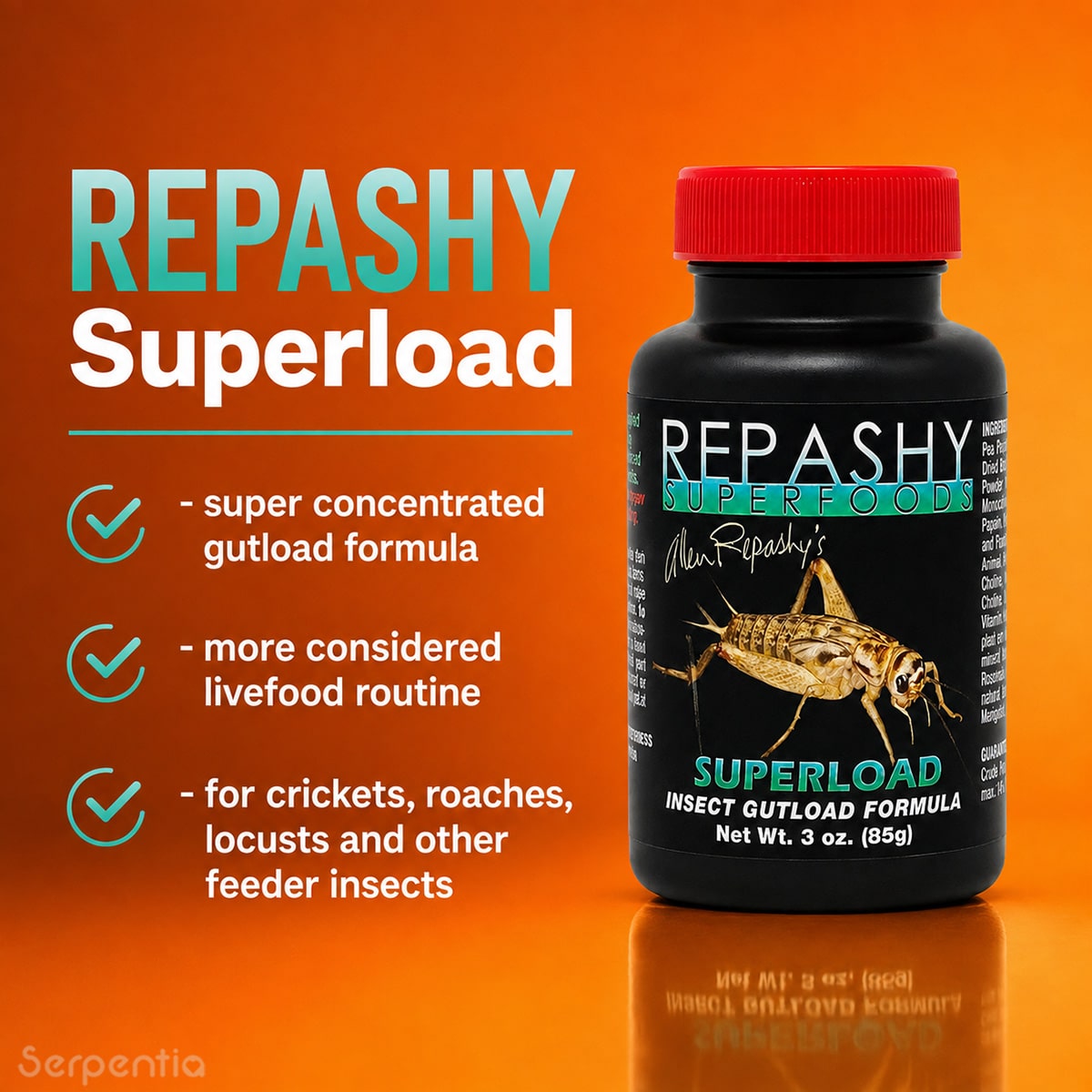Repashy SuperLoad 85g concentrated gutload formula for crickets, roaches, locusts and other feeder insects