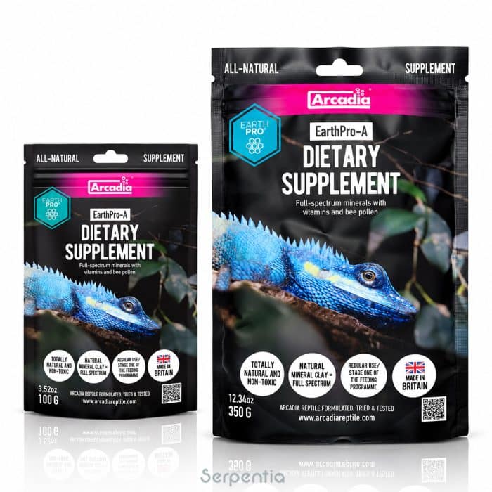 Arcadia EarthPro-A dietary supplement for reptiles in 100g and 350g pack sizes