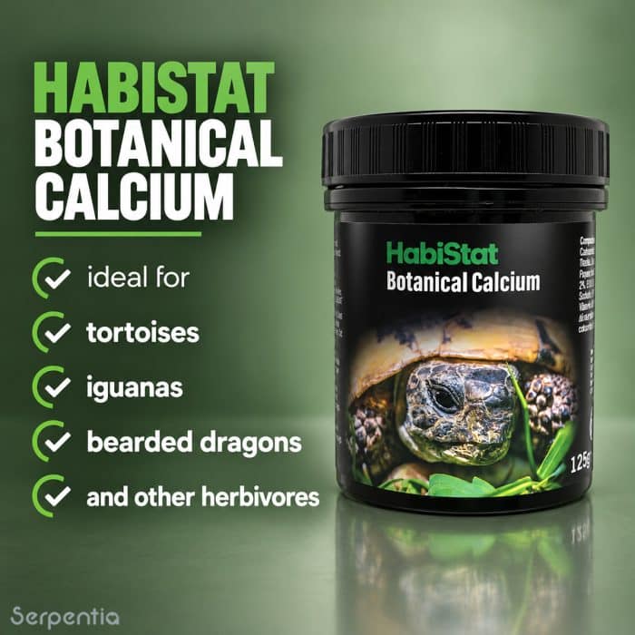 HabiStat Botanical Calcium 125g suitable for tortoises, iguanas, bearded dragons and other herbivorous reptiles