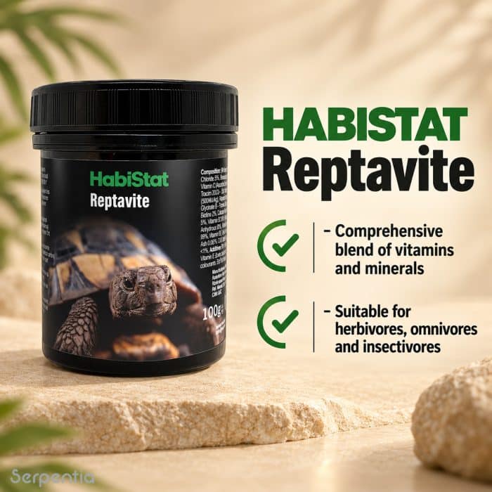HabiStat Reptavite 100g vitamin and mineral supplement for herbivorous, omnivorous and insectivorous reptiles
