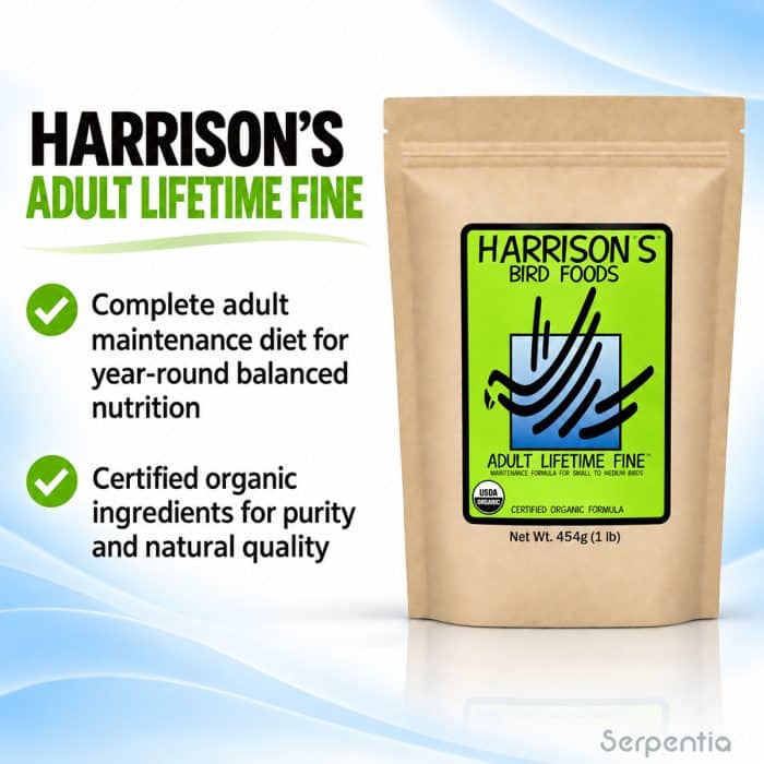 Harrison’s Adult Lifetime Fine 454g organic maintenance bird food for year-round balanced nutrition