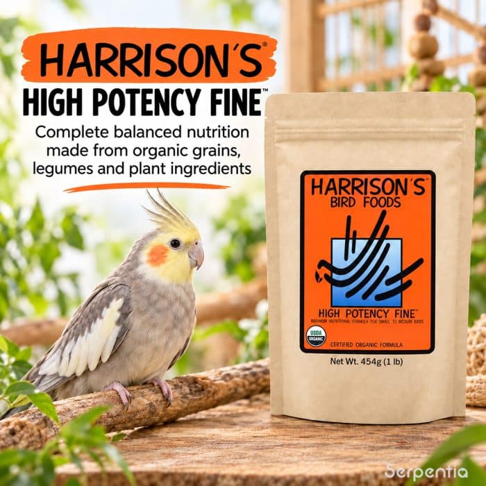 Harrison’s High Potency Fine 454g organic bird food with cockatiel