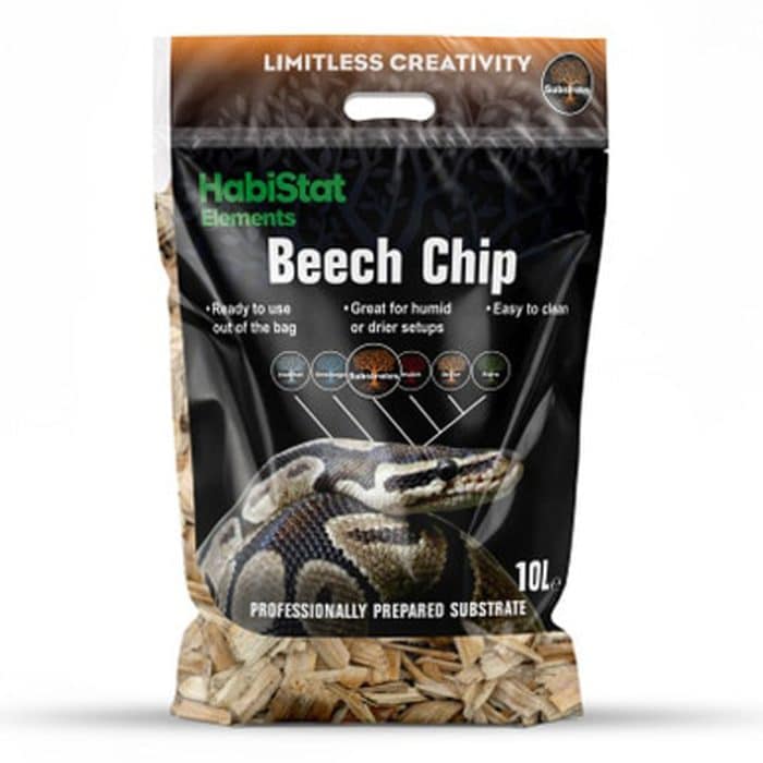 HabiStat Elements Beech Chip 10L reptile substrate front packaging