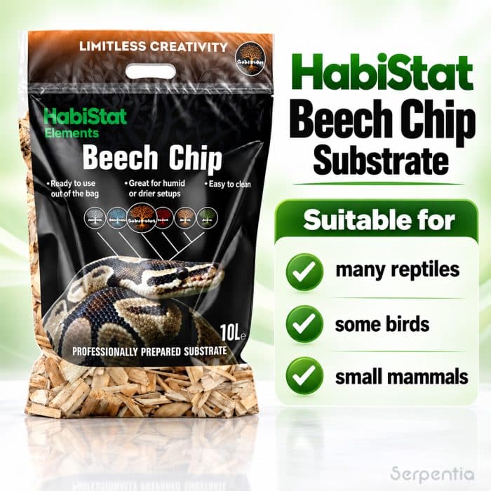 HabiStat Elements Beech Chip 10L substrate suitable for many reptiles, some birds and small mammals
