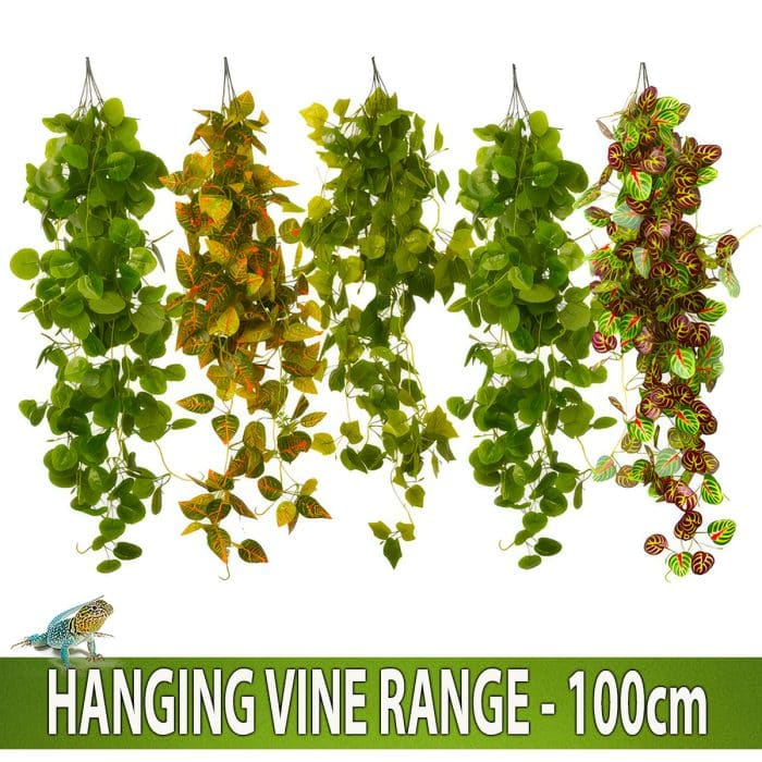 HabiStat Hanging Vine Plus 100cm range showing Autumn Apple and other artificial trailing plant designs
