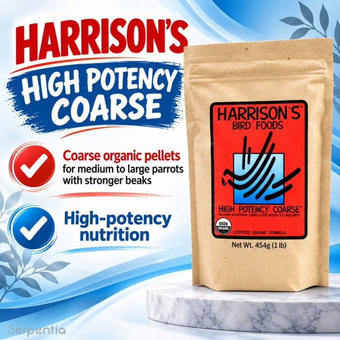 Harrison's High Potency Coarse 454g organic pellets for medium to large parrots
