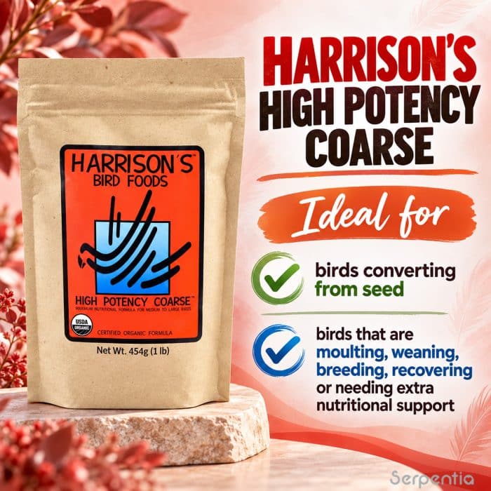 Harrison's High Potency Coarse 454g for diet conversion, moulting, weaning, breeding and increased nutritional needs