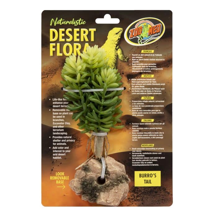 Zoo Med Naturalistic Desert Flora Burro's Tail artificial terrarium plant in retail packaging