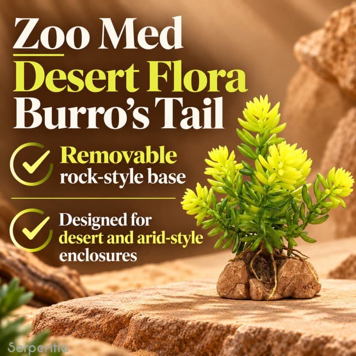 Zoo Med Desert Flora Burro's Tail artificial plant with removable rock-style base for desert and arid enclosures