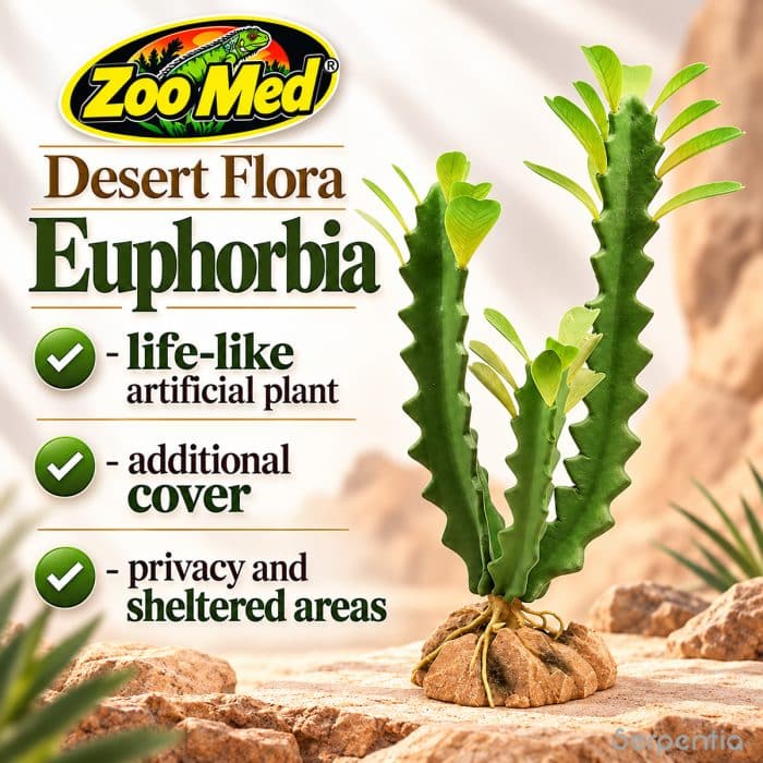 oo Med Desert Flora Euphorbia life-like artificial plant providing additional cover, privacy and sheltered areas