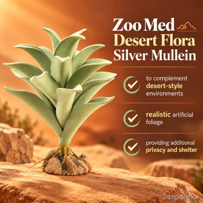 Zoo Med Desert Flora Silver Mullein artificial plant for desert-style reptile enclosures providing privacy and shelter