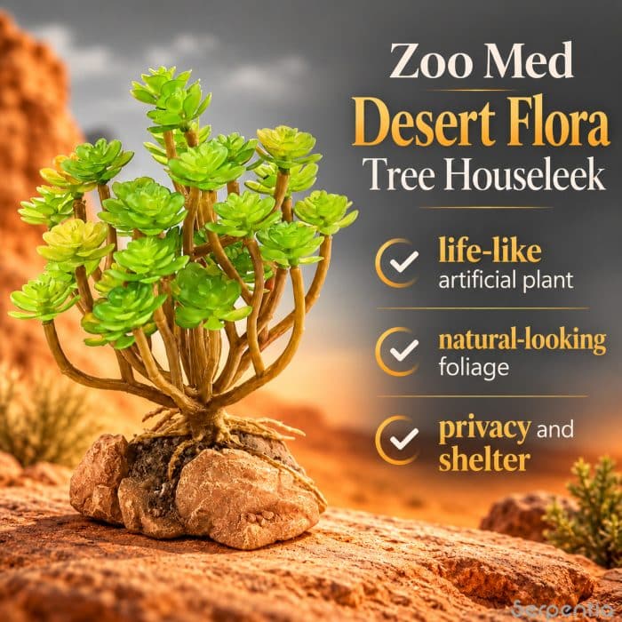 Zoo Med Desert Flora Tree Houseleek life-like artificial plant providing natural-looking foliage, privacy and shelter