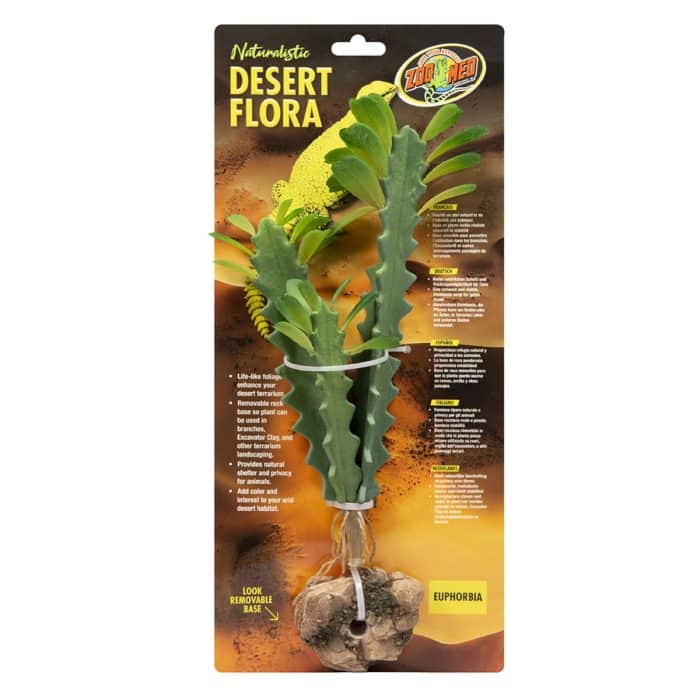 Zoo Med Naturalistic Desert Flora Euphorbia artificial terrarium plant in retail packaging