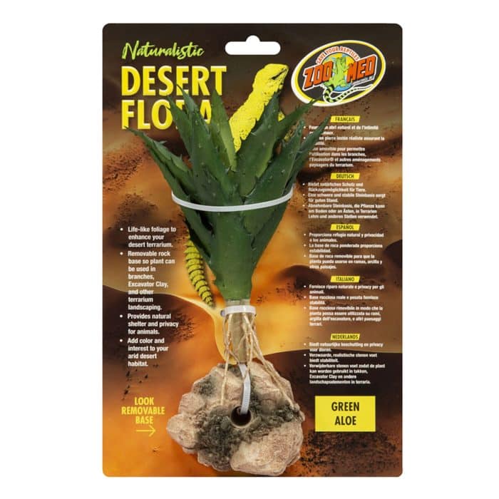 Zoo Med Naturalistic Desert Flora Green Aloe artificial terrarium plant in retail packaging
