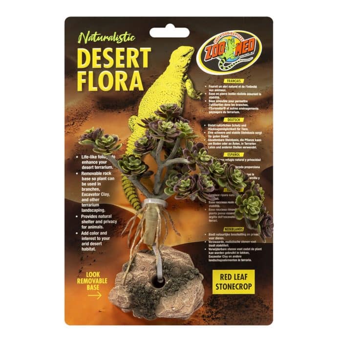 Zoo Med Naturalistic Desert Flora Red Leaf Stonecrop artificial terrarium plant in retail packaging